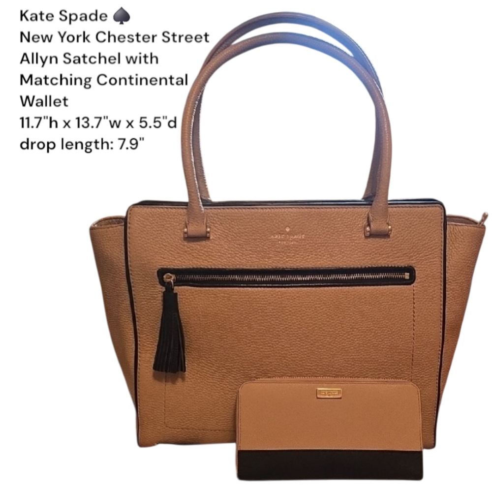 Kate Spade♠️New York Chester Street Allyn Satchel & Continental Wallet EUC/NWOT